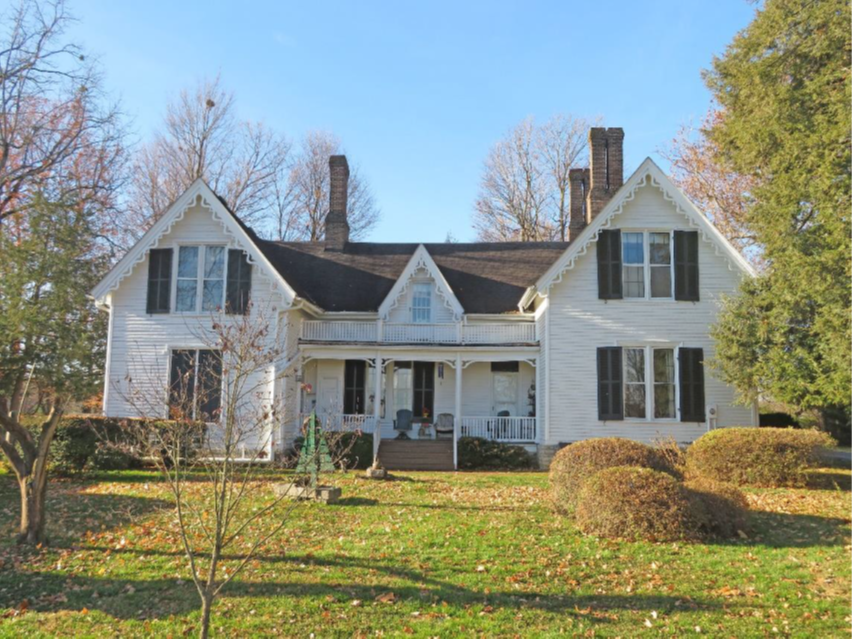 Northeast elevation of the residence’s main block and rear projections, looking south-southwest.